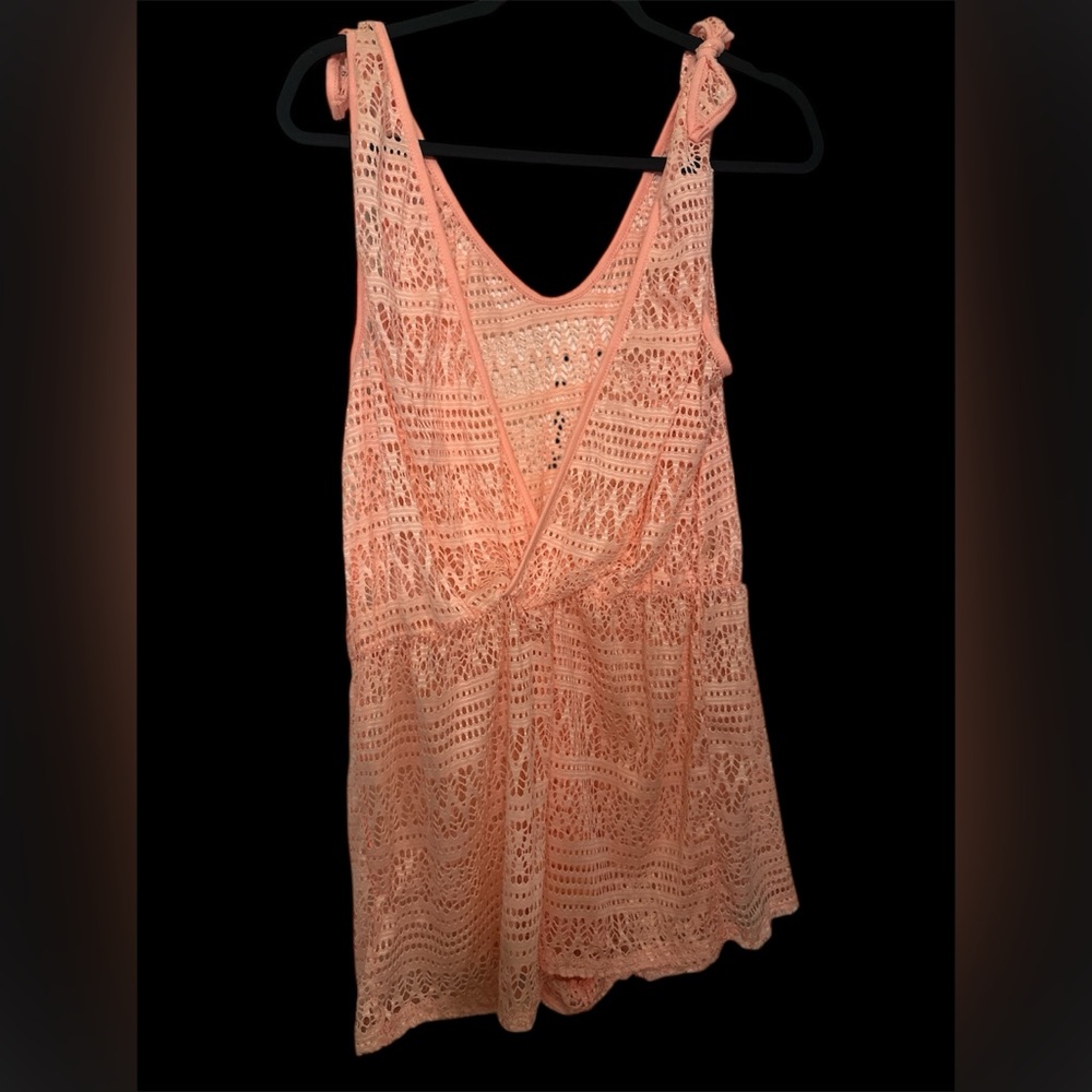 Peach Lace Swim Cover-Up